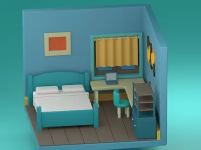 sweet bedroom design Free 3D model