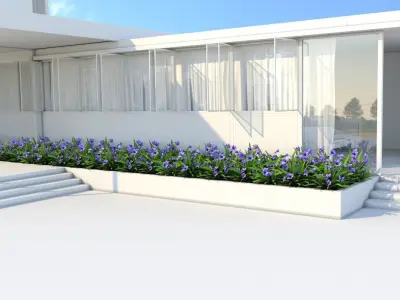 Babylon Blue Flower Low-poly 3D model