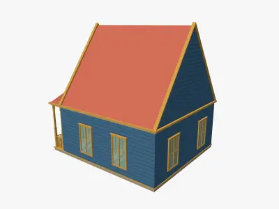 Cartoon House 2 Low-poly 3D model
