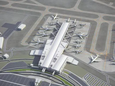 Larnaca - International Airport - LCA Low-poly 3D model