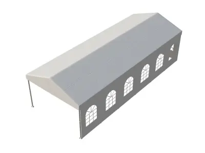 Wedding party tent with windows 3D model