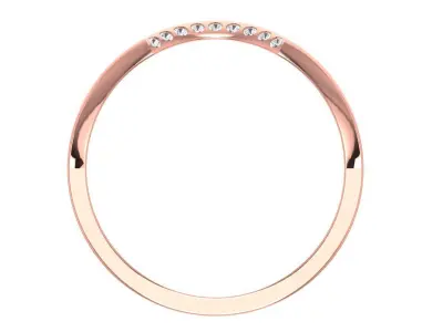 Solitaire Women Light Weight Band Ring 3D print model 10