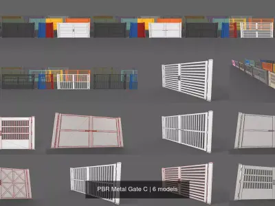 PBR Metal Gate C 3D Model Pack