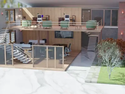 architect loft office building interior design  3D model