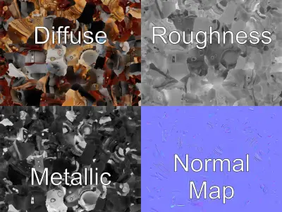 Steampunk Knight Armor Vintage Aesthetic Model Pack Low-poly 3D model