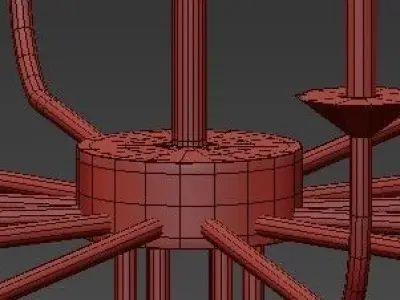 Untitled brass chandelier with six lights 3D model