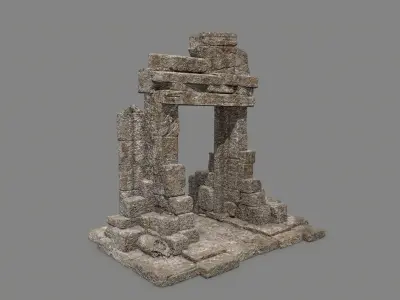 old door Low-poly 3D model 6