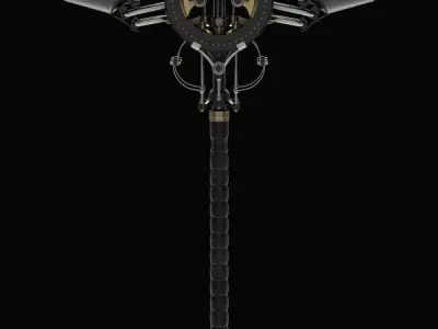 steampunk hammer weapon Thor game 3D model