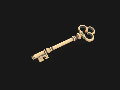 antique 1950s key design Low-poly 3D model purchase