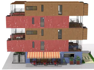 Container Residential Apartment Building  3D model