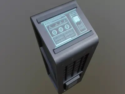 Sci-Fi Computer console  Low-poly 3D model
