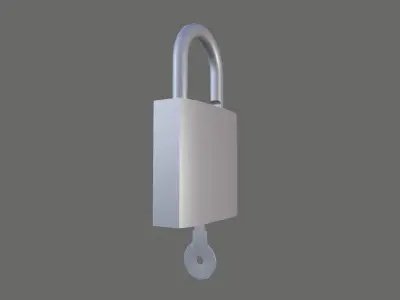 Lock and Key Low-poly 3D model