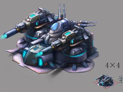 Spaceship - guardian turret 02 3D model