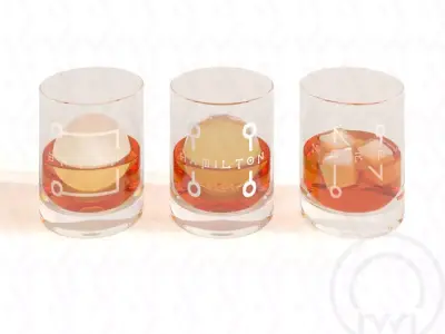 Monogram Whisky tumbler glass V2 futuristic 3D model