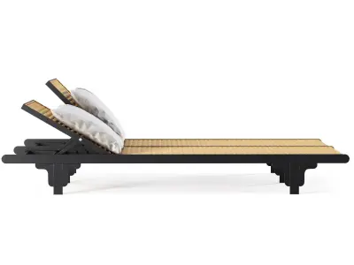 Lola rattan double sunbed LS11D by Bpoint Design  3D model