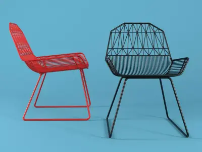 Farmhouse wire chair 3D model