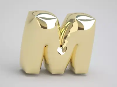 M Balloon Gold 3D model