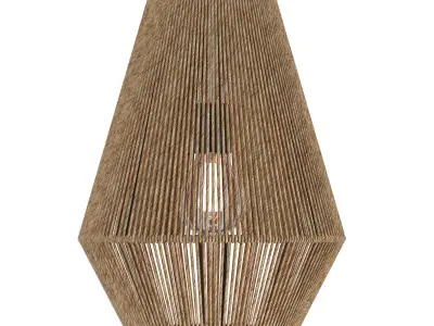 Bowie 1 Light Large Pendant in Natural Jute 3D model