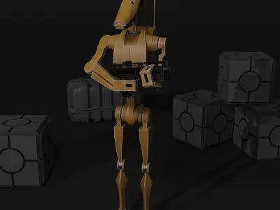 Clone wars style B1 Battle Droid Low-poly 3D model