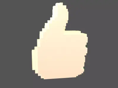Voxel Like Button v1 003 Low-poly 3D model