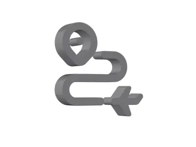 3d airplane journey icon Low-poly 3D model