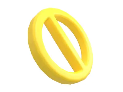Prohibited Symbol V2 002 Low-poly 3D model
