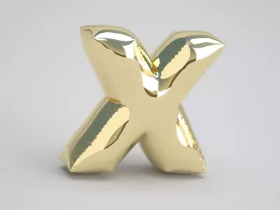 X Balloon Gold 3D model