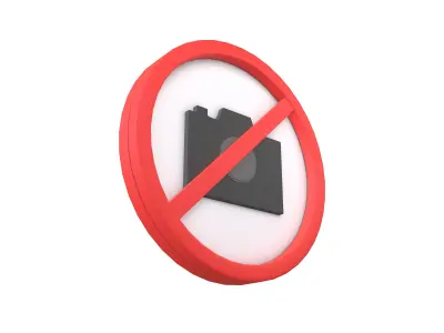Prohibited Camera Symbol V1 001 Low-poly 3D model