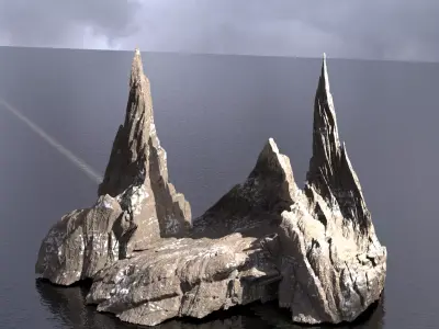 Syrian ancient mountain Spikes 3D model