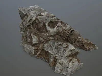 Skull Cave Low-poly 3D model shop