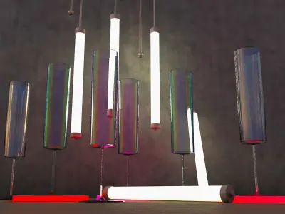 Champagne flute Glass 3D Realistic glassware 3D model