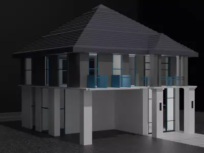 I create stunning exterior and interior designs  Low-poly 3D model