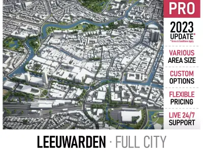 Leeuwarden  Low-poly 3D model