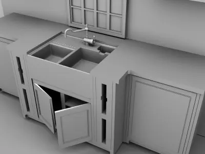 Kitchen 02 Low-poly 3D model