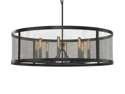 Riveted Mesh Round Chandelier 3D model