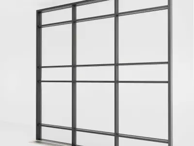 Panoramic glazing Stained glass 51 Low-poly 3D model