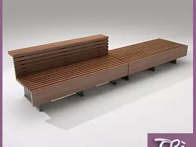 BENCH TEAK 3D model