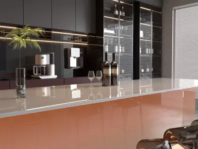 Kitchen interior 03 Low-poly 3D model