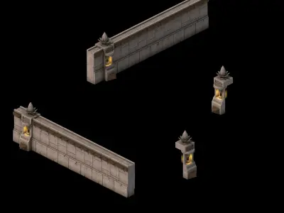 Building Accessories - Wall - Fence - Floor 3D model