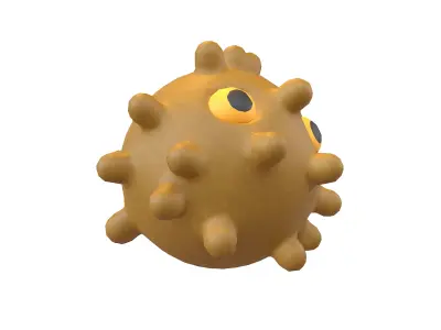 Virus Character v1 012 Low-poly 3D model