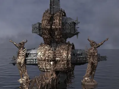 Ocean Cyberpunk Atlantis Deep city 1 3D model