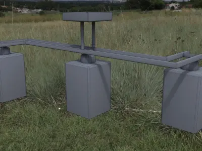 Chandelier three light fixtures in sky Free low-poly 3D model