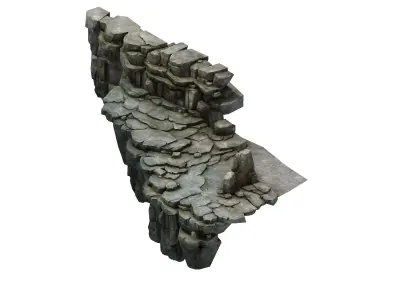 Stone Fallen Land - Stone Road Aisle 02 3D model
