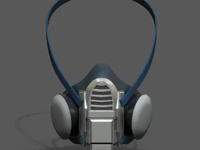 Gas mask respirator military combat  Low-poly 3D model