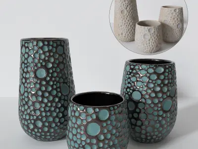 set of vase 3D Model Pack