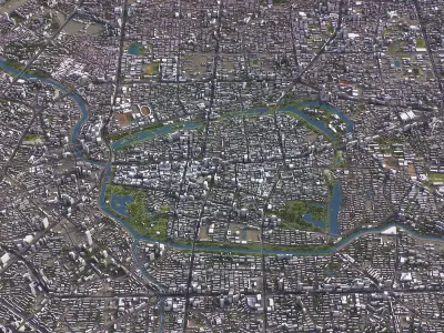 Hefei - 3D City Model Low-poly 3D model