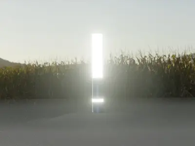 Low-Poly Blue Light Column 30 - Street Light Set-9 Low-poly 3D model