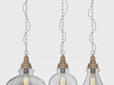 warmly-thalia-clear-glass-vintage-antique-hanging-light glass... 3D model