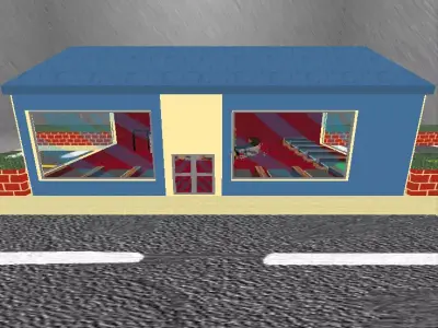 Fast Food Diner Low-poly 3D model