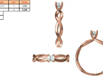 Light Weight Wedding Engagement Women Ring STL JCD Details 3D print model buy